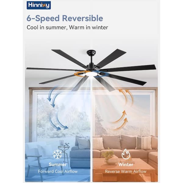 Disney - hibigrow HINNIXY 60 in. Outdoor/Indoor White and Modern Wood 6 Blades