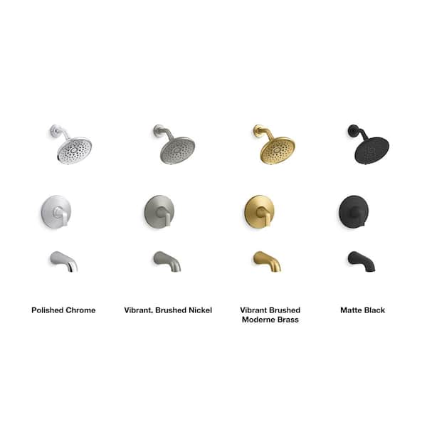 KOHLER Setra Single-Handle 3-Spray Tub and Shower Faucet in Vibrant Brushed Moderne Brass (Valve Included)