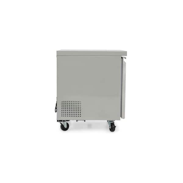 E-Series 27 in. 6 cu. ft. Frost Free Defrost Under Counter Single Door Upright Freezer in Stainless Steel