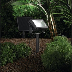 150-300 Lumen Black LED High-Low Metal Rectangular Weather Resistant Outdoor Solar Wall Wash Spot Light