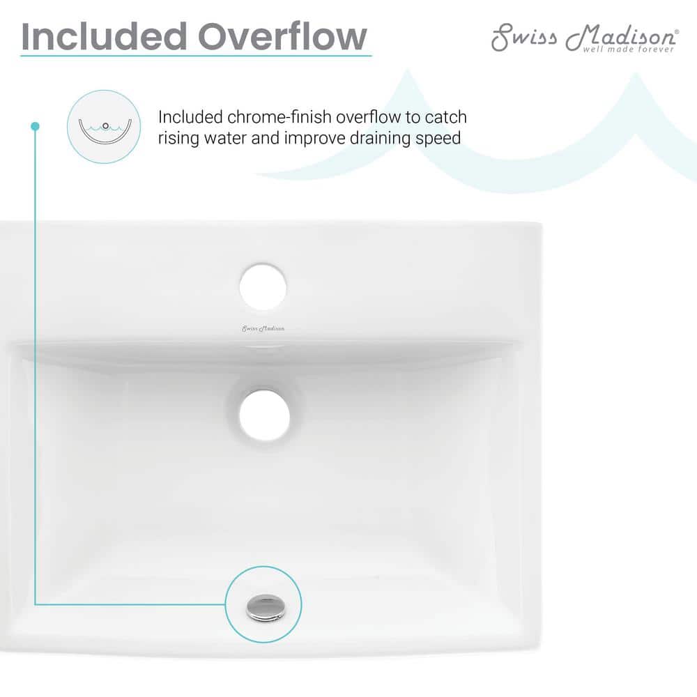 Voltaire Glossy White Compact Ceramic Wall Hung Sink