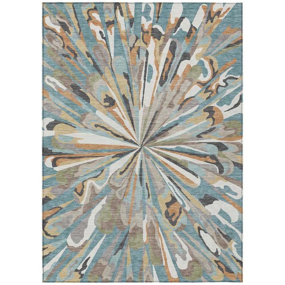 Chantille Machine Washable Indoor/Outdoor Abstract ACN2838 Teal 8 ft. x 10 ft. Area Rug price history on PriceWatchPro