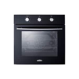 24 in. Natural Gas Wall Oven in Black