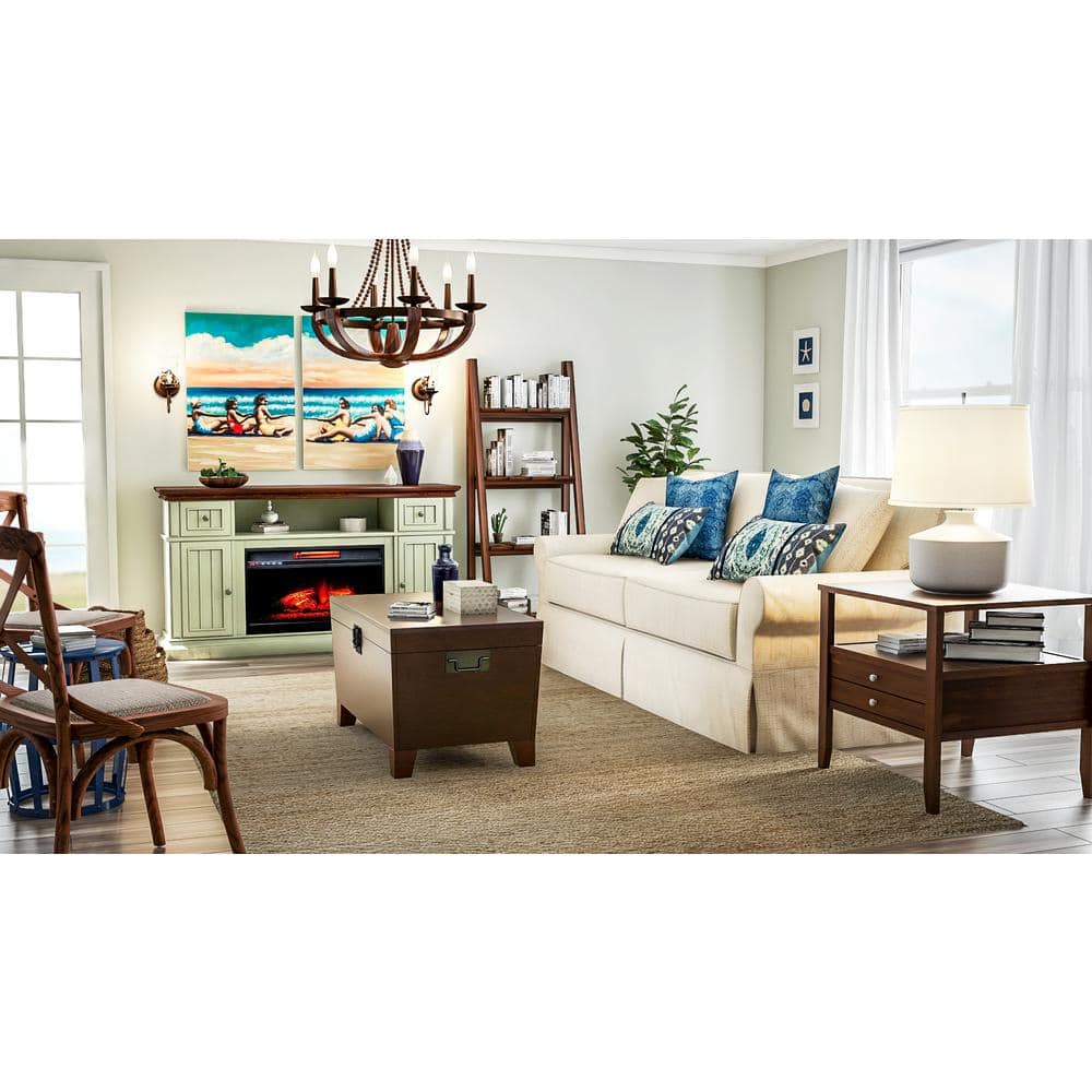 Espresso Wood Lift-Top Trunk Coffee Table with Storage