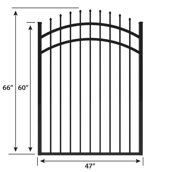 FORGERIGHT Osprey 4 ft. W x 5 ft. H Black Aluminum Arched Fence Gate