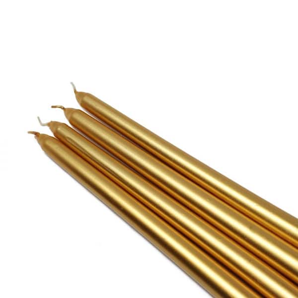 12 in. Metallic Bronze Gold Taper Candles (12-Set)