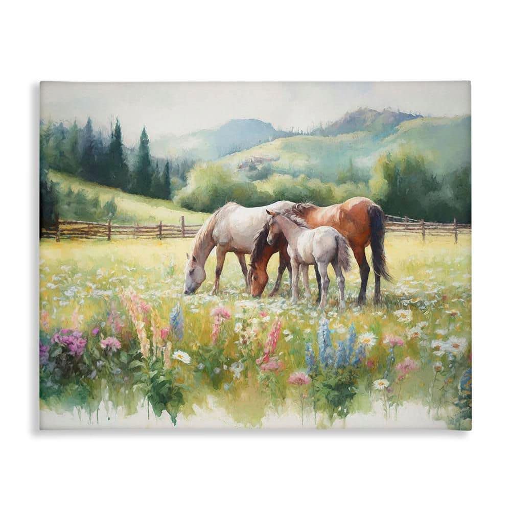Horses in Spring Meadow by Ramona Murdock Unframed Graphic Art Print Animal 36 in. x 48 in. price history on PriceWatchPro