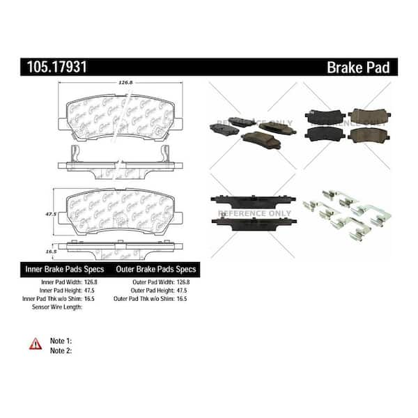 Centric Parts Disc Brake Pad Set 2015-2019 Ford Mustang 2.3L 5.0L