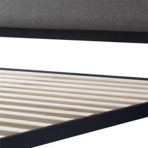 Baker Charcoal King Upholstered Platform Bed with Metal Frame