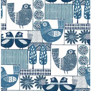 Hennika Blue Patchwork Paper Strippable Wallpaper (Covers 56.4 sq. ft.)