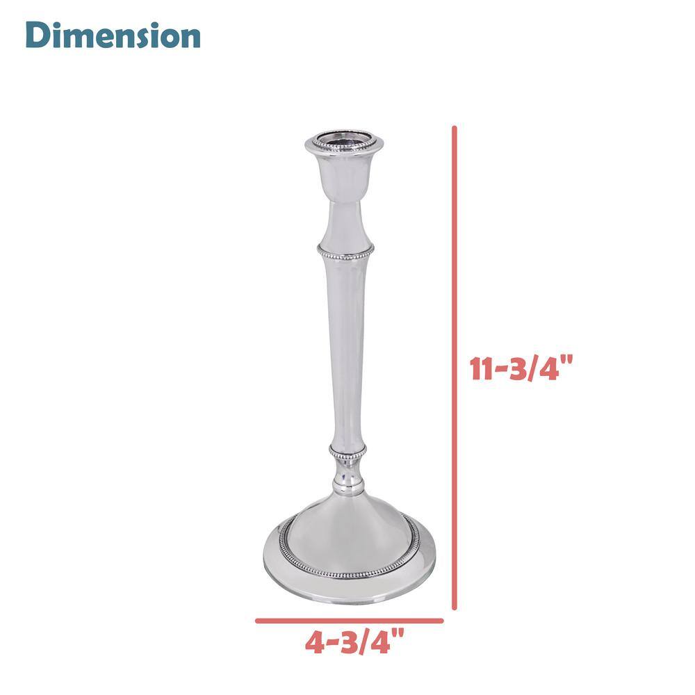 Elegant Nickel Aluminum Tabletop Candlestick Set of 2