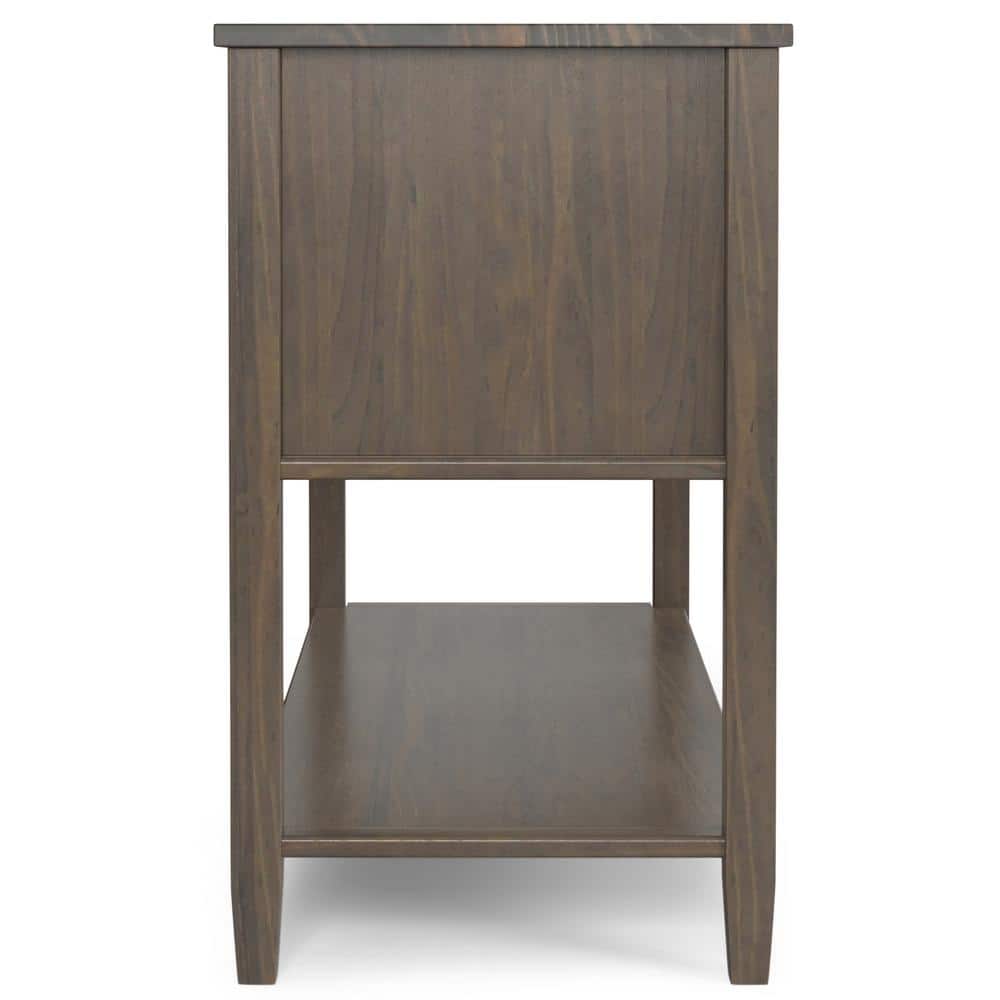 Ela 48'' Smoky Brown Solid Wood Console Table with Storage