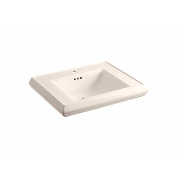 KOHLER Memoirs 5-3/8 in. Ceramic Pedestal Sink Basin Sink in Innocent Blush with Overflow Drain