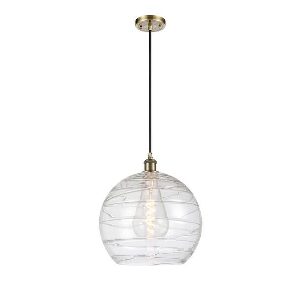 Innovations Athens Deco Swirl 1Light Antique Brass Globe Pendant Light