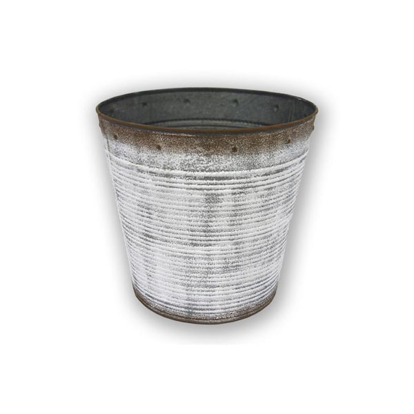 Unbranded 10 in. D x 9 in. Decorative Metal Flower Pot