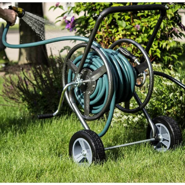 Garden hose reel cart and hose - Hose Reels & Storage - Kansas City,  Missouri, Facebook Marketplace