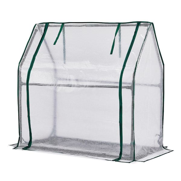 36 x 18 x 33 in. White PE Greenhouse with PE Bottom Mat