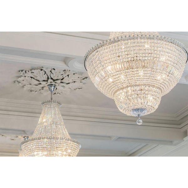 Worldwide Lighting Empire 24 Light Chrome Crystal Chandelier Hd83032c32 The Home Depot