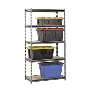 5-Tier Boltless Steel Garage Storage Shelving Unit in Silver Vein (36 in. W x 72 in. H x 18 in. D)