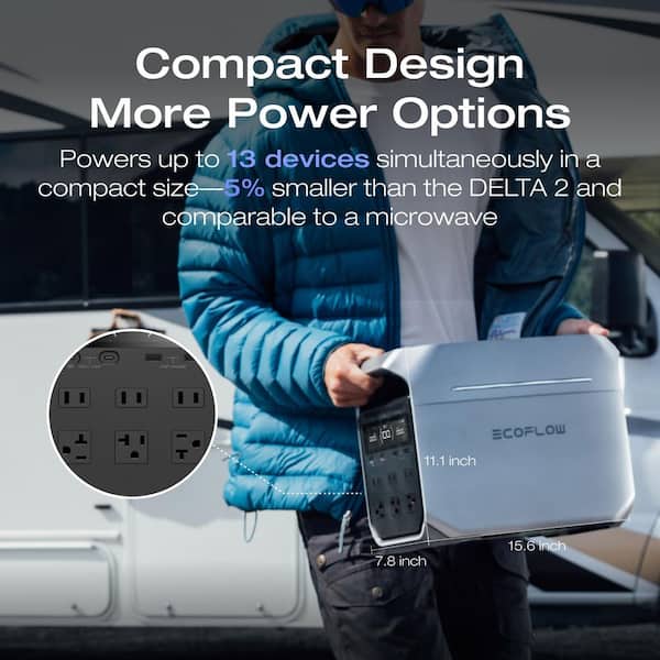 EcoFlow 1024-Watt DELTA 3 Plus, 1800-Watt Output, LFP Power