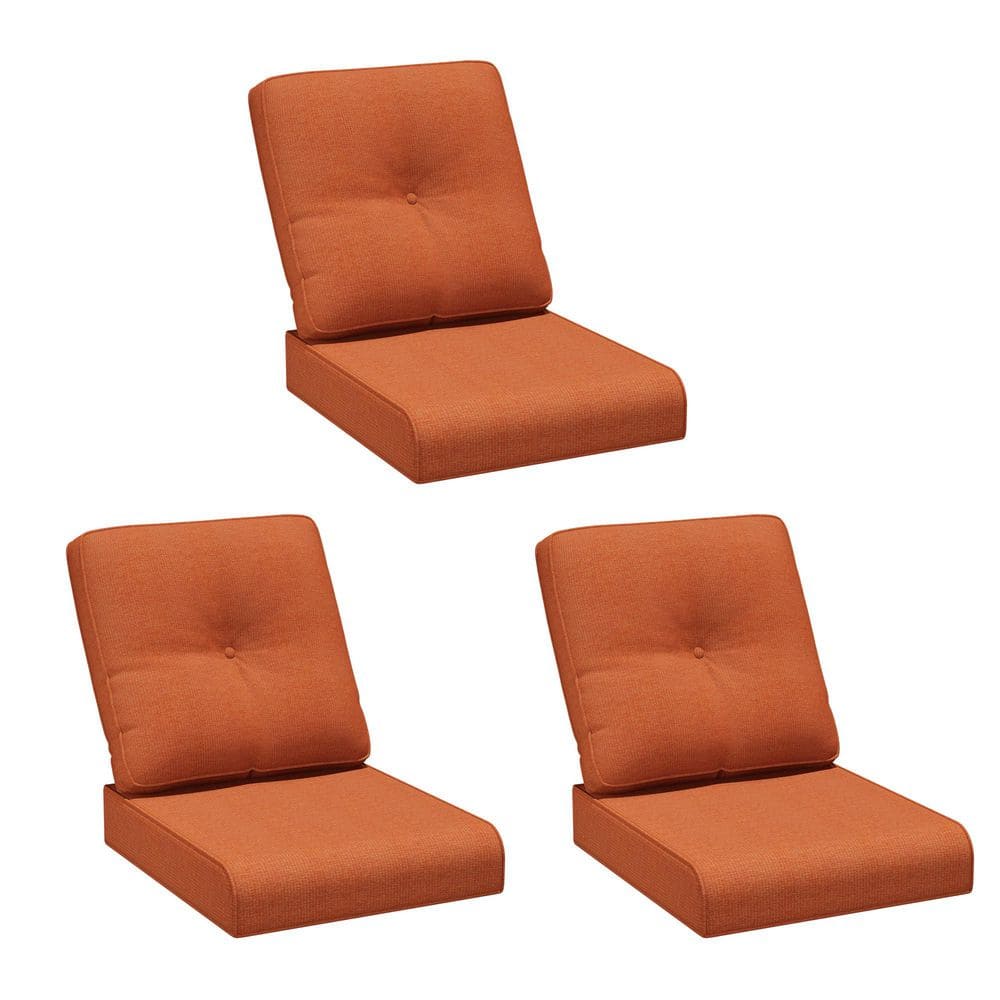 22 in. x 24 in. 3-Piece Outdoor Replacement Cushion with Zipper for Lounge Chair in Orange price history on PriceWatchPro