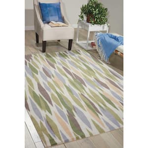 Bits and Pieces Violet 10 ft. x 13 ft. Geometric Modern Indoor/Outdoor Patio Area Rug