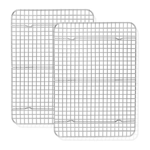 Stainless Steel Heavy Duty Grid Wire Rack with Oven Dishwasher Safe Features for Baking Roasting Grilling 2-Pack