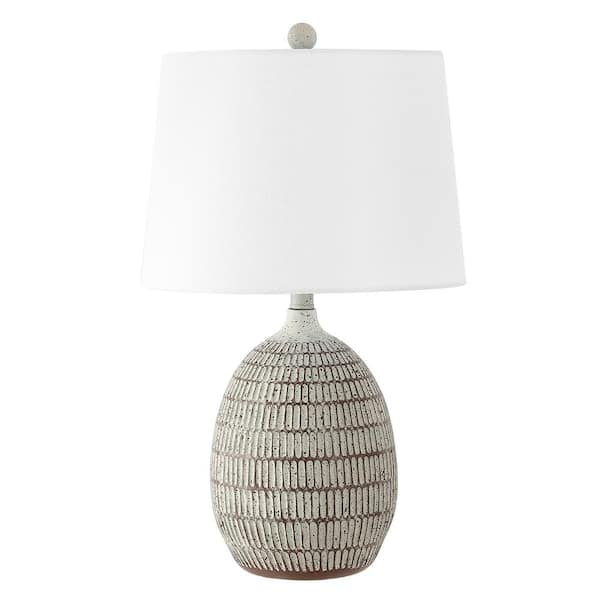 SAFAVIEH Dewlen 24 in. Brown/White Table Lamp