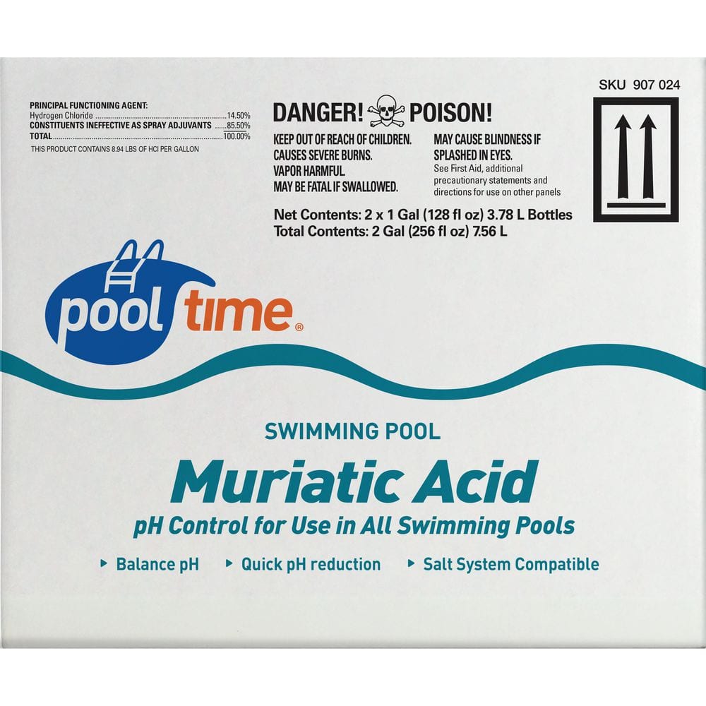 Pool Balancer Pool Time 1 Gal. Muriatic Acid (2-Pack) Pool Balancer 10014PTM - The ...