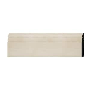 WM518 0.56 in. D x 5.25 in. W x 6 in. L Wood (Poplar) Baseboard Moulding Sample