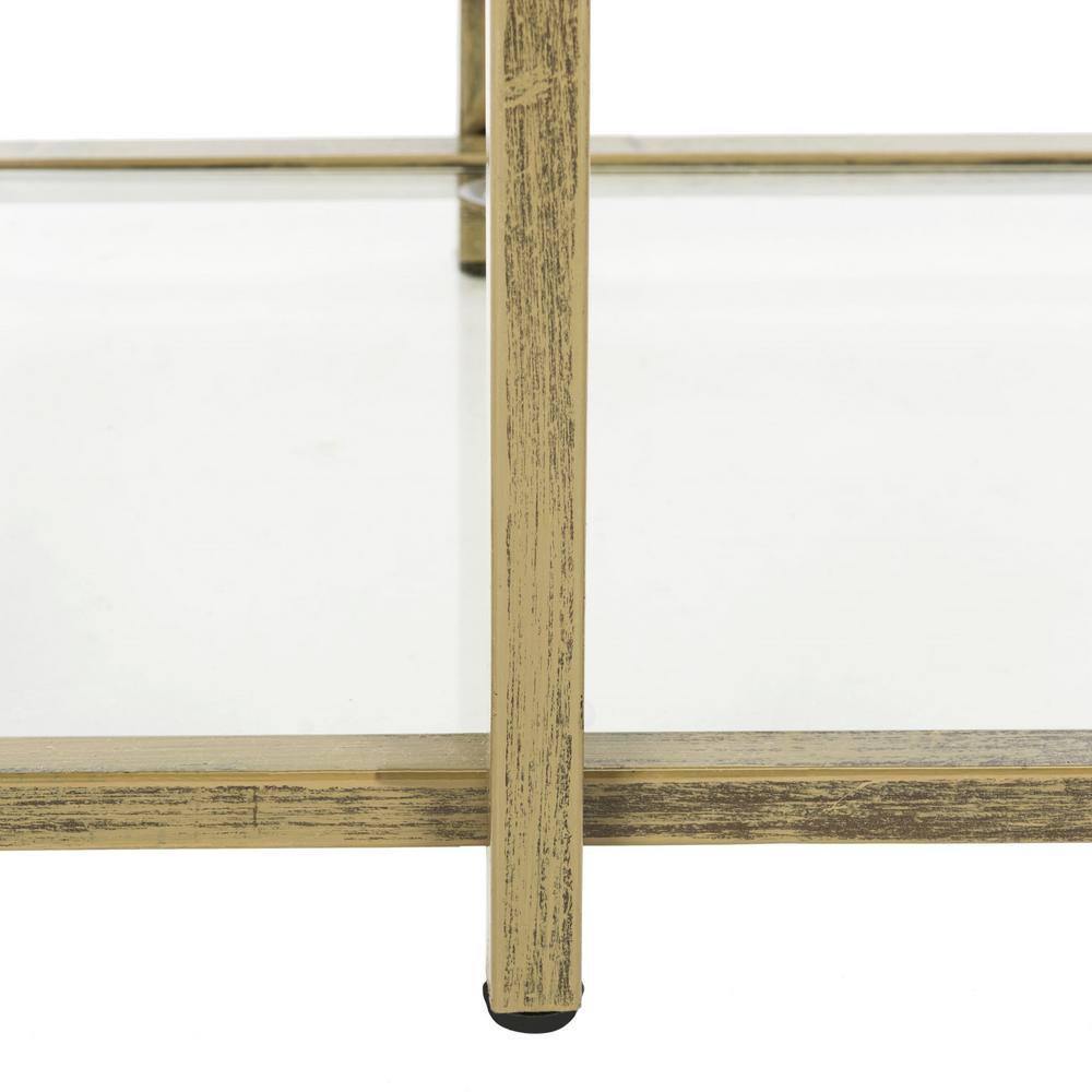 Francis Transitional 5-Tier Etagere in French Silver with Glass Shelves