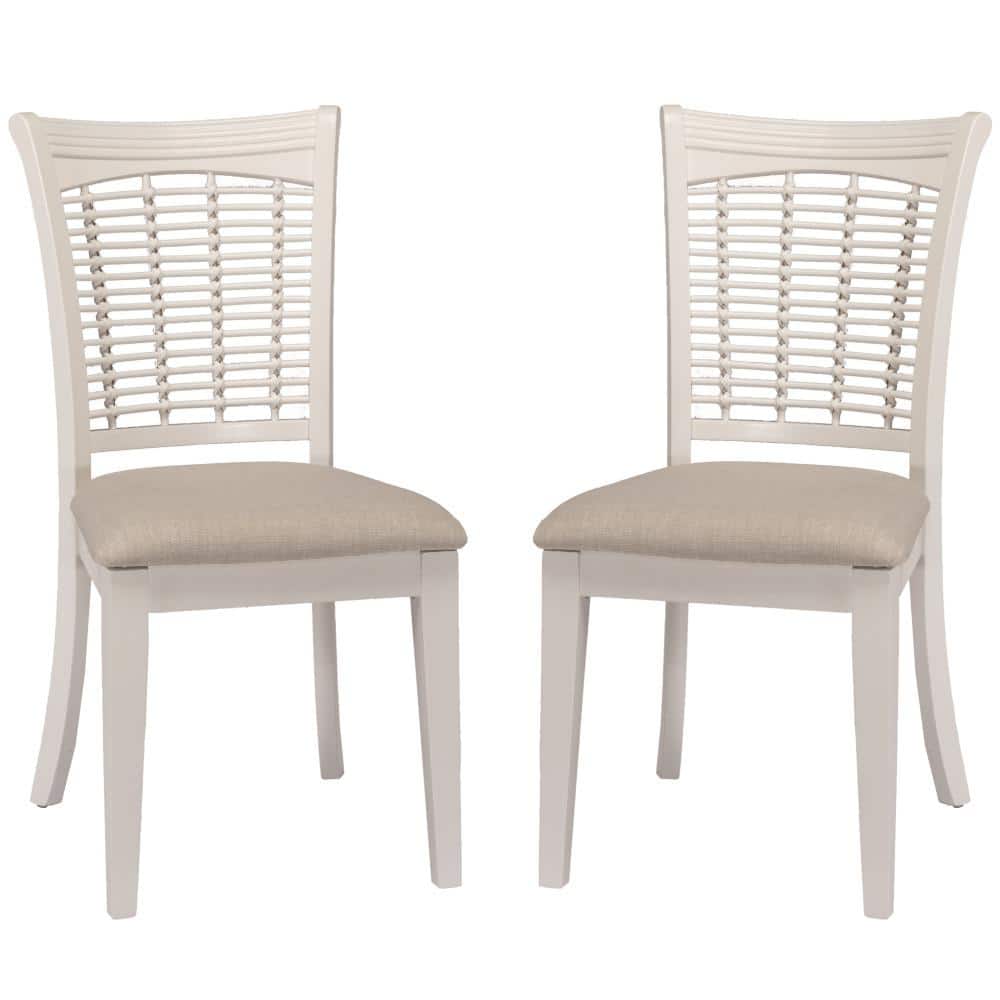 Bayberry White Wood Dining Chair with Cream Upholstery