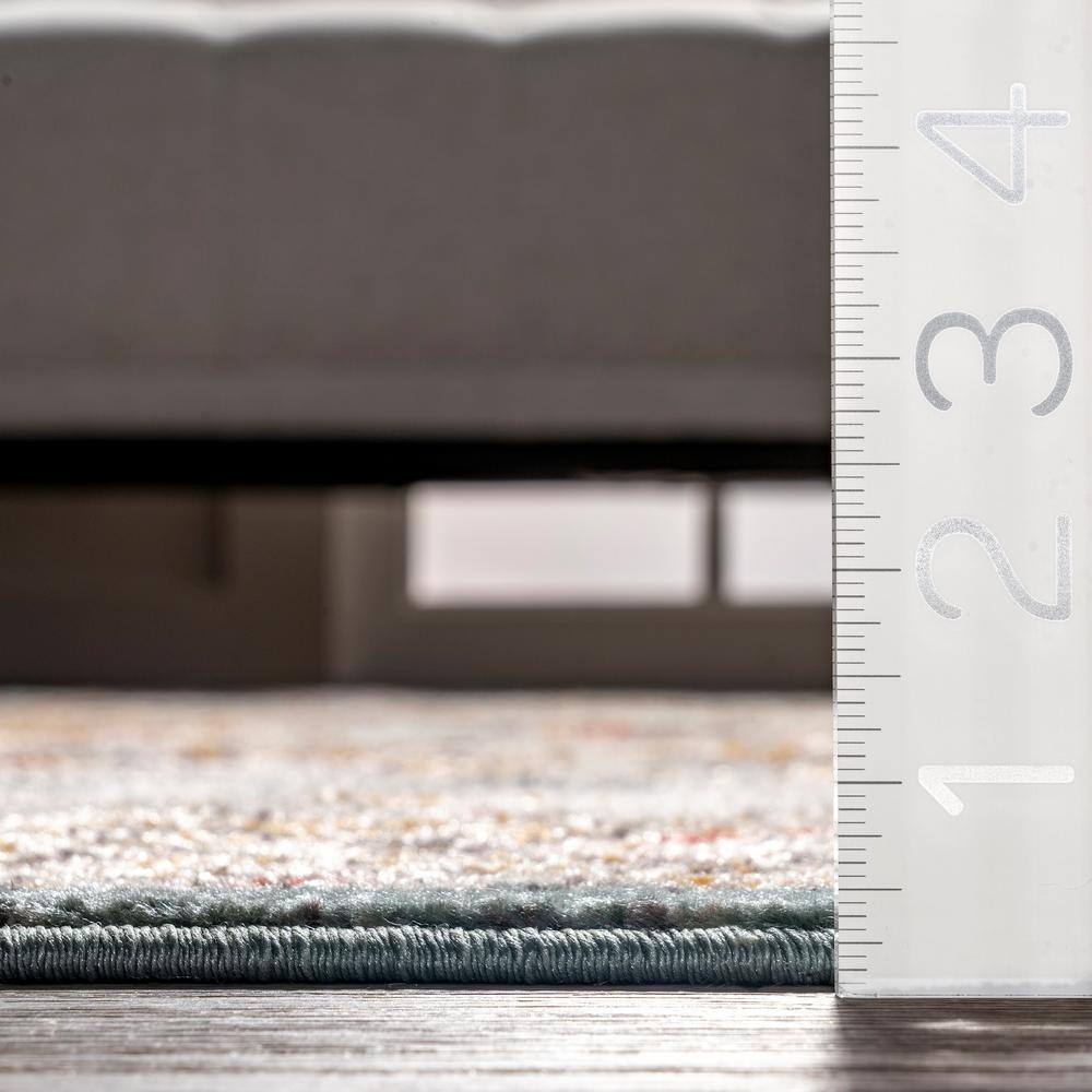 Justine Beige Rectangular Medallion Synthetic Area Rug