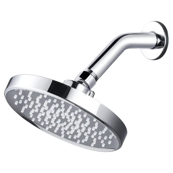 1-Spray Patterns with 1.75 GPM 6 in. Wall Mount Rain Fixed Shower Head in Polished Chrome
