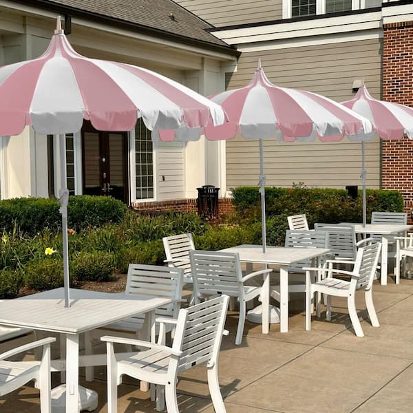 GARSING 8 ft. Pagoda Outdoor Market Umbrella in Pink Funsite