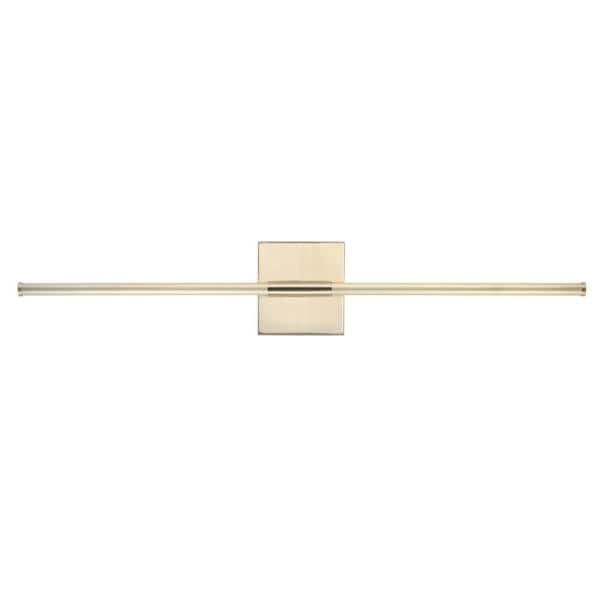 Makena 28 in. Gold Dimmable Integrated LED Metal Wall Sconce