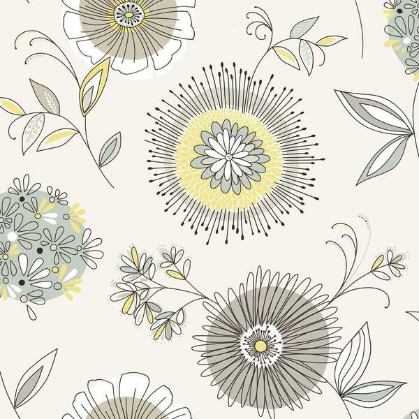 Beacon House Maisie Green Floral Burst Strippable Roll (Covers 56 sq. ft.)