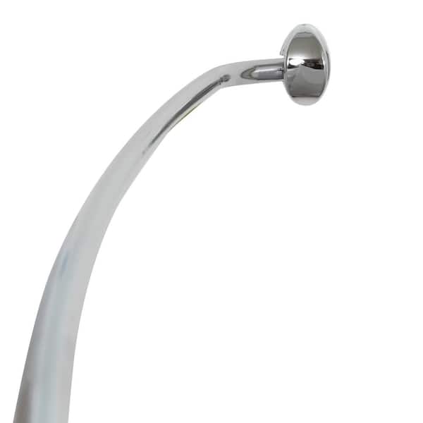 Aluminum Adjustable Curved Shower Rod, Round Shower Curtain Rod Home Depot