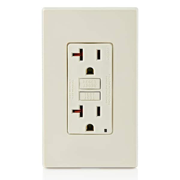 20 Amp 125-Volt NEMA 5-20R SmartlockPro 2-Pole Duplex GFCI Outlet with LED, Light Almond GFNT2-T