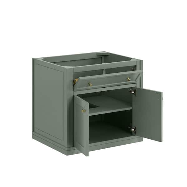Chicago 30.0 in. W x 23.5 in. D x 33.76 in. H Single Bath Vanity in Smokey Celadon with White Zeus Silestone Quartz Top