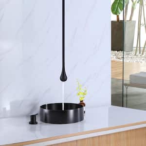 Single-Handle Ceiling Mount Bathroom Faucet in Matte Black