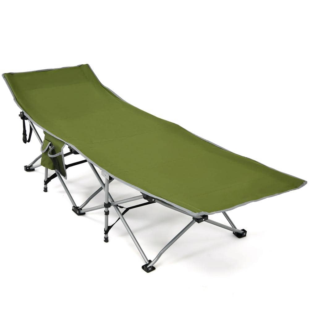 Costway Folding Camping Cot Heavy-Duty Outdoor Cot Bed Green