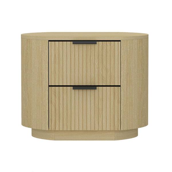 Manhattan Comfort Olivia Modern Natural Oak 2-Drawer 26.5 in. W