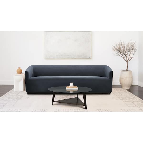 DEVON & CLAIRE Samantha 96.5 in. Slope Arm Polyester Tuxedo Sofa with