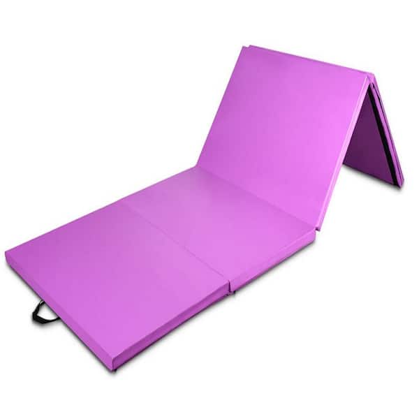 HONEY JOY Purple 8 ft. x 4 ft. x 2 in. Folding Gymnastics Tumbling