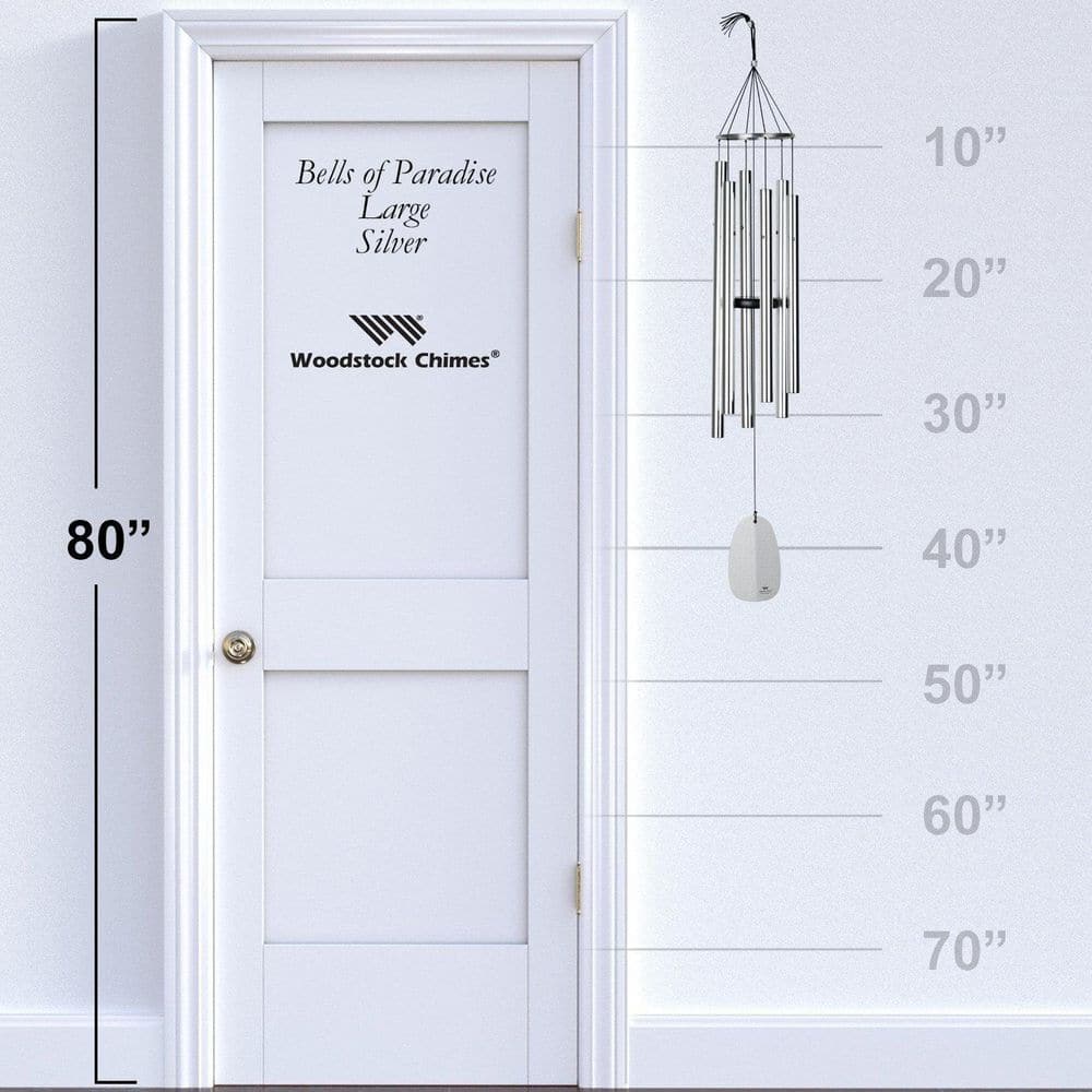 Silver Aluminum 44-Inch Bells of Paradise Wind Chime