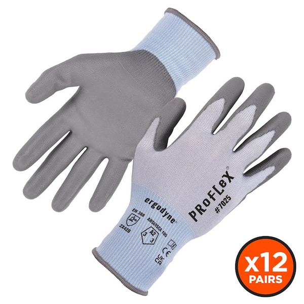 Ergodyne ProFlex 7025 Small Blue PU Coated Cut-Resistant Gloves (12-Pairs)