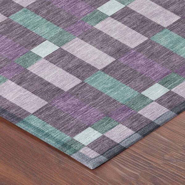 Chantille Machine Washable Indoor/Outdoor Abstract ACN2548 Plum 8 ft. x 10 ft. Area Rug