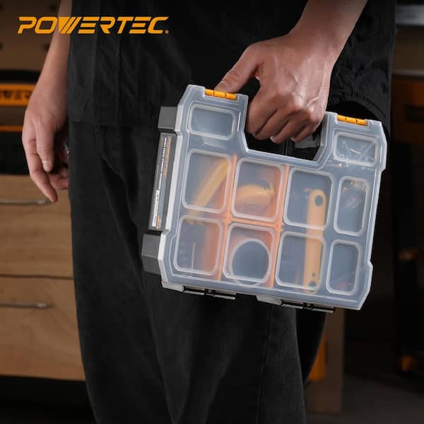 POWERTEC Small Parts Organizer and Tool Box, 10 Compartments