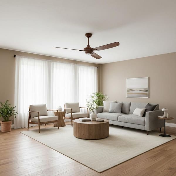 Rudolph 52 in. Indoor Distressed Koa Ceiling Fan with Wall Control